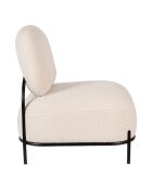 Sillón de salón rizado beige Celena - 71,5x66x77 cm