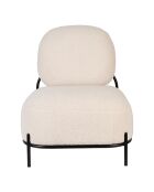 Sillón de salón rizado beige Celena - 71,5x66x77 cm