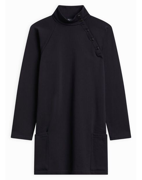 Robe Sweat Diagonal en molleton de coton noire