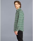 Chemise Andy en coton imprimé vert emeraude