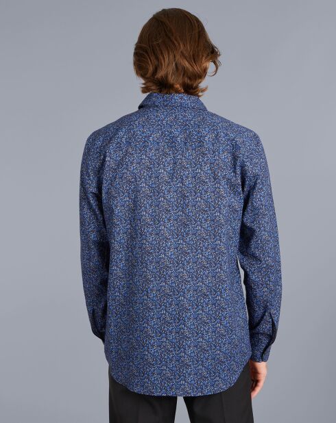 Chemise Andy en coton imprimé bleu breton