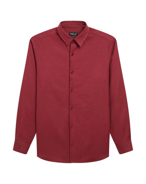 Chemise Andy en coton manches longues bordeaux