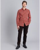 Chemise Thomas en coton imprimé à fleurs rouge