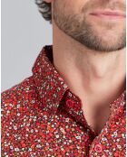 Chemise Thomas en coton imprimé à fleurs rouge