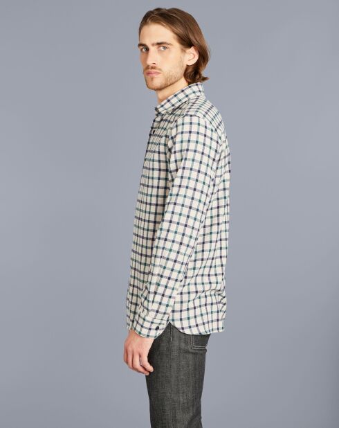 Chemise en Jean à carreaux en coton verte