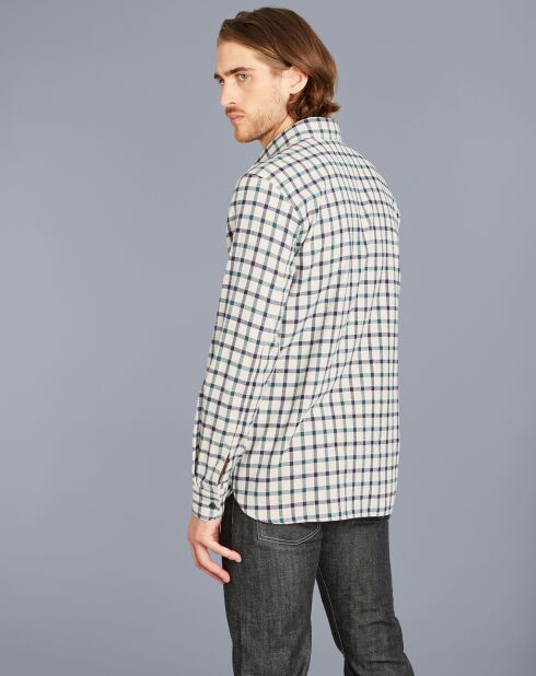 Chemise en Jean à carreaux en coton verte