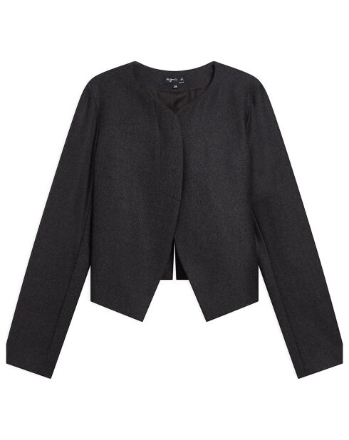 Veste 100% Laine Cesaria gris foncé