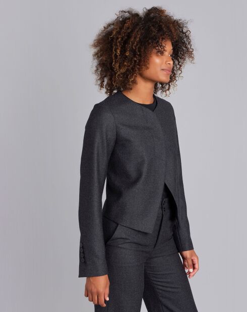 Veste 100% Laine Cesaria gris foncé