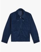 Veste zippée en coton de velours côtelé bleue