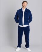 Veste zippée en coton de velours côtelé bleue