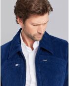 Veste zippée en coton de velours côtelé bleue