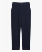 Pantalon en Laine mélangée taille haute bleu