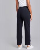 Pantalon en Laine mélangée taille haute bleu