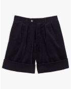 Short en velours côtelé bleu