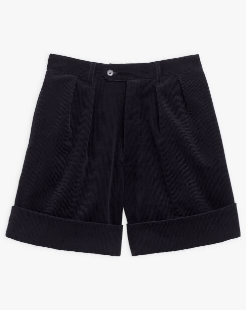 Short en velours côtelé bleu