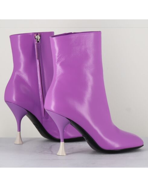 Lidia lila Lederstiefel - 9,5 cm Absatz