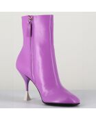 Lidia lila Lederstiefel - 9,5 cm Absatz
