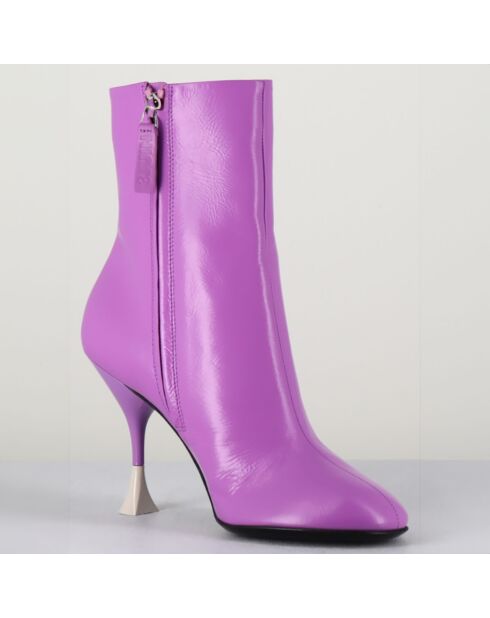 Lidia lila Lederstiefel - 9,5 cm Absatz