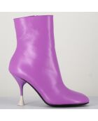 Lidia lila Lederstiefel - 9,5 cm Absatz