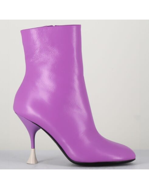 Lidia lila Lederstiefel - 9,5 cm Absatz