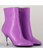 Lidia lila Lederstiefel - 9,5 cm Absatz