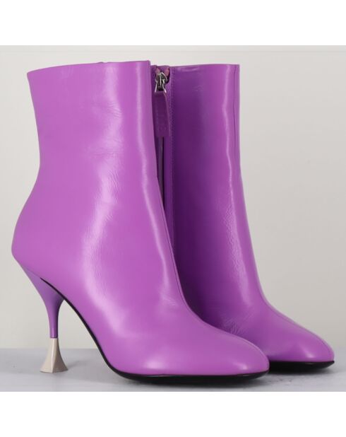 Lidia lila Lederstiefel - 9,5 cm Absatz