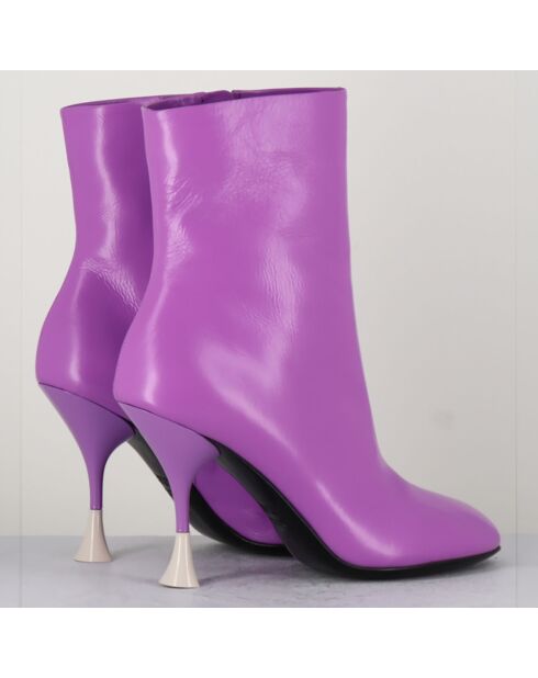 Lidia lila Lederstiefel - 9,5 cm Absatz