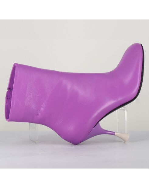 Lidia lila Lederstiefel - 9,5 cm Absatz