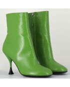 Bottines en Cuir Lidia vertes - Talon 9.5 cm