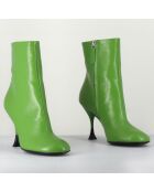 Bottines en Cuir Lidia vertes - Talon 9.5 cm