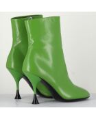 Bottines en Cuir Lidia vertes - Talon 9.5 cm