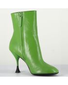 Bottines en Cuir Lidia vertes - Talon 9.5 cm