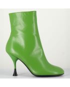Bottines en Cuir Lidia vertes - Talon 9.5 cm