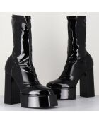 Bottines en Cuir verni Victoria noires - Talon 11.5 cm