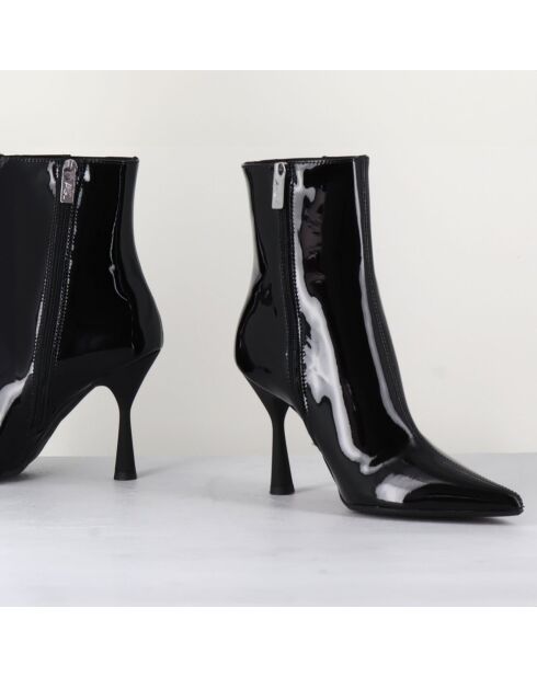 Bottines en Cuir verni Dea noires - Talon 10 cm