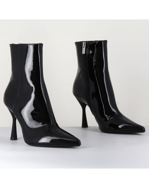 Bottines en Cuir verni Dea noires - Talon 10 cm
