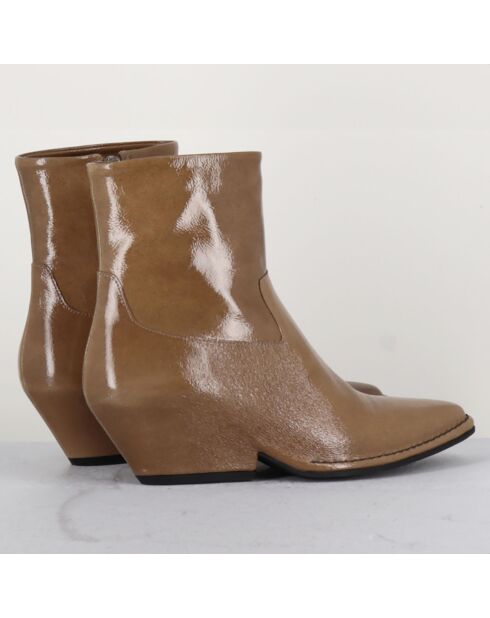 Boots en Cuir camel - Talon 5 cm