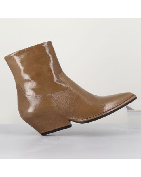 Boots en Cuir camel - Talon 5 cm