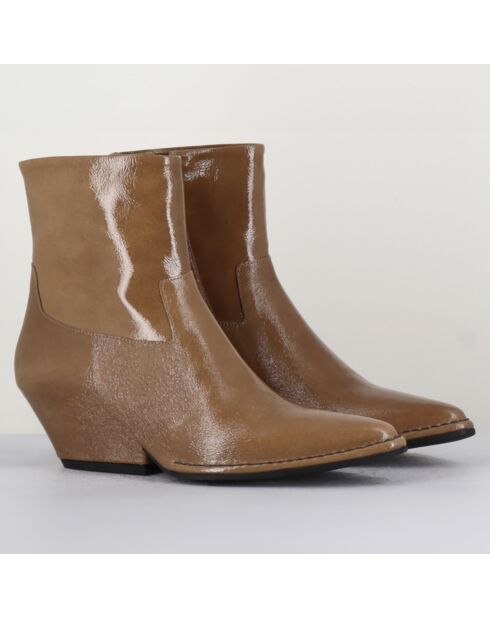 Boots en Cuir camel - Talon 5 cm