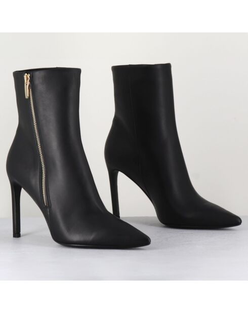 Bottines en Cuir noires - Talon 8 cm