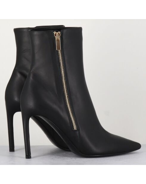 Bottines en Cuir noires - Talon 8 cm