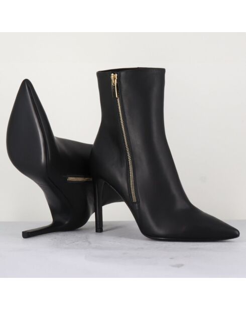 Bottines en Cuir noires - Talon 8 cm