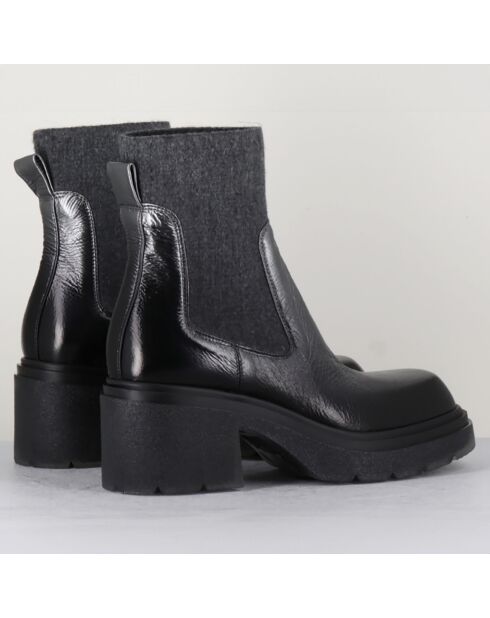 Chelsea boots en Cuir Gusto anthracite - Talon 6 cm