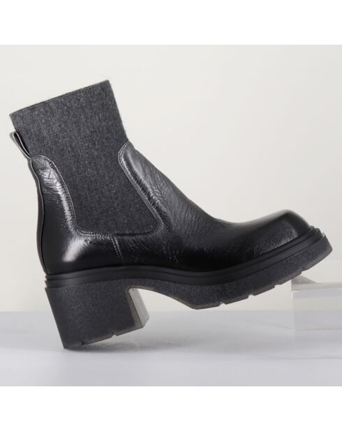 Chelsea boots en Cuir Gusto anthracite - Talon 6 cm