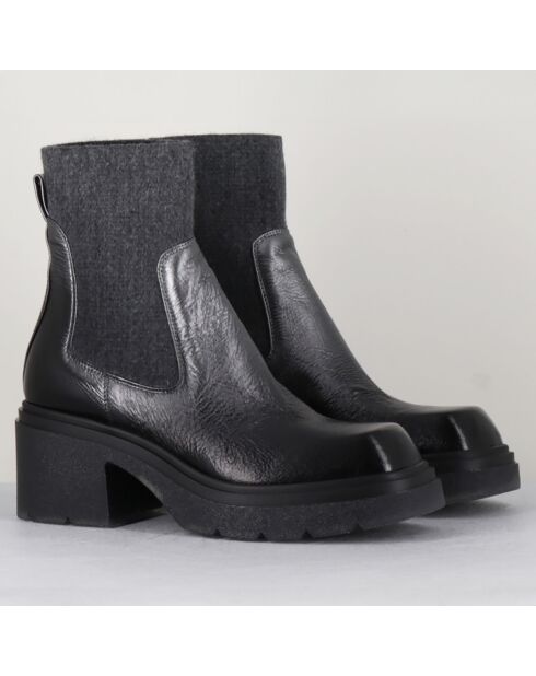 Chelsea boots en Cuir Gusto anthracite - Talon 6 cm