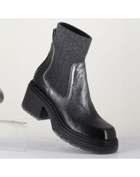 Chelsea boots en Cuir Gusto anthracite - Talon 6 cm