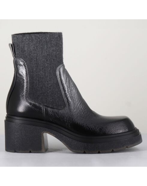 Chelsea boots en Cuir Gusto anthracite - Talon 6 cm