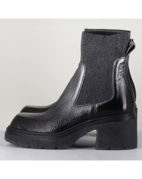 Chelsea boots en Cuir Gusto anthracite - Talon 6 cm