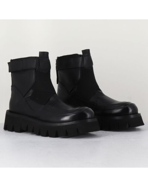 Boots en Cuir Smile noires