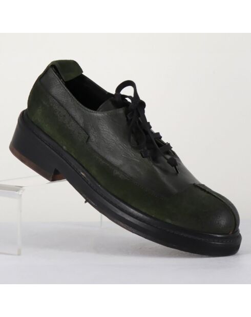 Derbies en Velours de Cuir Touch vertes